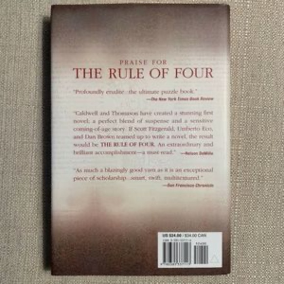 The Rule of Four by Dustin Thomason (Hardcover) Book Reading Library School - Picture 6 of 6